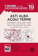 IGC Wanderkarte Asti, Alba, Acqui Terme - Bra, Barbaresco, Canale, Canelli, Cuarene, Montà, Neive, Nizza Monferrato, Poirino, Pralormo, S.Damiano d'Asti, Vezza d'Alba. Carta dei sentieri e dei rifugi; Carte des sentiers et refuges; Hiking map