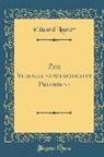 Eduard Lasker - Zur Verfassungsgeschichte Preußens (Classic Reprint)