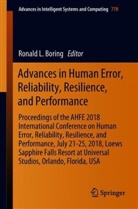 Ronald L. Boring, Ronal L Boring, Ronald L Boring - Advances in Human Error, Reliability, Resilience, and Performance