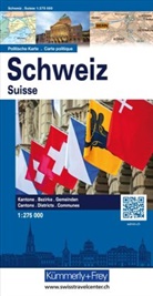 Hallwag Kümmerly+Frey AG, Hallwa Kümmerly+Frey AG, Hallwag Kümmerly+Frey AG - Schweiz politische Karte 1:275 000