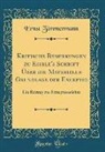 Ernst Zimmermann - Kritische Bemerkungen zu Eisele's Schrift Über die Materielle Grundlage der Exceptio