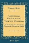 Stephan Braun - Christianam de Sanctissima Trinitate Doctrinam: Ex Sacris Utriusque Testamenti Testimoniis Demonstrare Studuit (Classic Reprint)