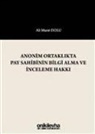 Ali Murat Dolu - Anonim Ortaklikta Pay Sahibinin Bilgi Alma ve Inceleme Hakki Ciltli