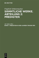 Friedrich Schleiermacher, Ad. Sydow - Friedrich Schleiermacher: Sämmtliche Werke. Abteilung 2: Predigten - Band 7: Predigten in den Jahren 1789 bis 1810
