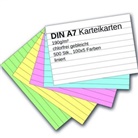 ademo Verlag - Karteikarten 500 St&uuml;ck A7 farbig liniert