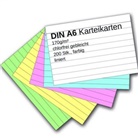 ademo Verlag - Karteikarten 200 St&uuml;ck A6 farbig liniert