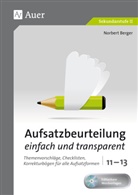 Norbert Berger - Aufsatzbeurteilung einfach und transparent 11-13, m. 1 CD-ROM