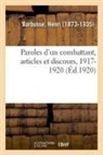 Henri Barbusse, Barbusse-H - Paroles d un combattant, articles