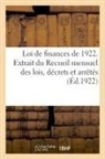 France, Adolphe Lanoë - Loi de finances de 1922. extrait