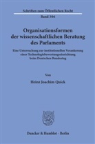 Heinz Joachim Quick - Organisationsformen der wissenschaftlichen Beratung des Parlaments.