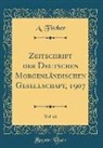 A. Fischer - Zeitschrift der Deutschen Morgenländischen Gesellschaft, 1907, Vol. 61 (Classic Reprint)