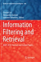 Alessandr Giuliani, Alessandro Giuliani, Cristian Lai, Giovanni Semeraro - Information Filtering and Retrieval