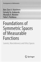 Genady Y Grabarnik, Genady Ya Grabarnik, Genady Ya. Grabarnik, Muratov, Mustafa A. Muratov, Yulia S. Pashkova... - Foundations of Symmetric Spaces of Measurable Functions
