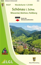 LGL, Lg, LGL - Topographische Wanderkarte Baden-Württemberg Schönau im Schwarzwald