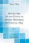 G. Doria - Annali del Museo Civico di Storia Naturale di Genova, 1893, Vol. 33 (Classic Reprint)