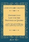 Canada Post Office Department - Distribution List for the Province of Quebec