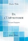 Paul Tillaux - De l'Urétrotomie