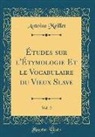 Antoine Meillet - Études sur l'Étymologie Et le Vocabulaire du Vieux Slave, Vol. 2 (Classic Reprint)