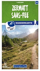 Hallwag Kümmerly+Frey AG, Hallwa Kümmerly+Frey AG, Hallwag Kümmerly+Frey AG - Zermatt Saas-Fee 1:40 000
