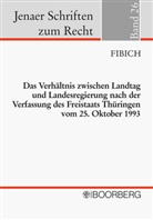 Holger Fibich - Das Verhältnis zwischen Landtag und Landesregierung nach der Verfassung des Freistaats Thüringen vom 25. Oktober 1993