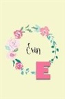 Sweet Letter Press - Erin: Personalized Monogram Initial Journal - Pink Marble and Gold Cover with Feminine Pages for Women and Girls