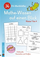 Redaktionsteam Verlag an der Ruhr, Anja Boretzki - 36 A4-Merkblätter Mathe-Wissen auf einen Blick - Klasse 1 bis 4