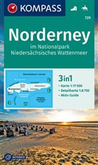 KOMPASS-Karte GmbH, KOMPASS-Karten GmbH, KOMPASS-Karten GmbH, KOMPASS-Karten GmbH - KOMPASS Wanderkarte 729 Norderney im Nationalpark Niedersächsisches Wattenmeer 1:17.500