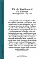 Georg Kreis - Wie viel Staat braucht die Schweiz?