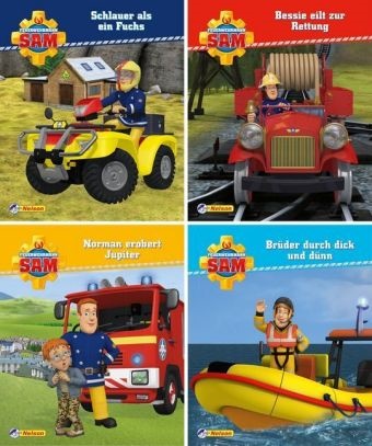 Feuerwehrmann Sam, 4 Hefte. Nr.13-16 - Schlauer als ein Fuchs; Bessie eilt zur Rettung; Norman erobert Jupiter; Brüder durch dick und dümm