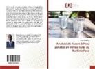 Boyla Bassourou - Analyse de l'accès à l'eau potable en milieu rural au Burkina Faso
