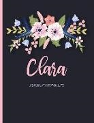 Panda Studio - Clara: Black Personalized Lined Journal with Inspirational Quotes