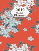 Victoria Mann - 2019 Monthly Planner: January - December 2019 Calendar to Do List Top Goal Organizer and Focus Schedule Beautiful Japanese Red White Flower