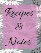 The Lights Hunter - Recipes & Notes: Blank Cookbook Journals with Nice Floral and Pink for Family Favourite Menu and Gift