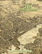 Noon Sun Handy Books - 2019 Weekly Planner: Portsmouth, New Hampshire (1877): Vintage Panoramic Map Cover