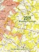 Noon Sun Handy Books - 2019 Weekly Planner: Charlotte, North Carolina (1949): Vintage Topo Map Cover
