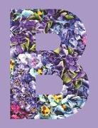 Jennifer Boyte - Purple Flowers Letter 'b' Monogrammed Lined Journal