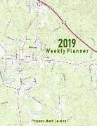 Noon Sun Handy Books - 2019 Weekly Planner: Pittsboro, North Carolina: Topo Map Cover