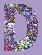 Jennifer Boyte - Purple Flowers Letter 'd' Monogrammed Lined Journal