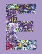 Jennifer Boyte - Purple Flowers Letter 'e' Monogrammed Lined Journal
