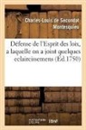 Montesquieu, Montesquieu-C L S, Montesquieu-C L. S. - Defense de l esprit des loix, a