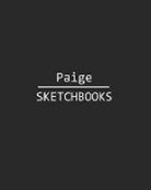 J. B. Sboon - Paige Sketchbook: 140 Blank Sheet 8x10 Inches for Write, Painting, Render, Drawing, Art, Sketching and Initial Name on Matte Black Color