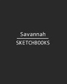 J. B. Sboon - Savannah Sketchbook: 140 Blank Sheet 8x10 Inches for Write, Painting, Render, Drawing, Art, Sketching and Initial Name on Matte Black Color