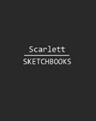 J. B. Sboon - Scarlett Sketchbook: 140 Blank Sheet 8x10 Inches for Write, Painting, Render, Drawing, Art, Sketching and Initial Name on Matte Black Color