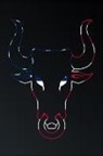 C. a. Vision Books - American Flag Bull Head Silhouette: Gray Softcover Note Book Diary Lined Writing Journal Notebook Pocket Sized 200 Pages