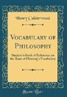 Henry Calderwood - Vocabulary of Philosophy