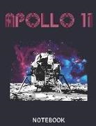 Paperpat - Apollo 11 Notebook: Large Size - 8.5 X 11 Notebook/Journal, Minimalist 120 Pages, Classic Lined Pages Planner, Dairy & Notebook for Writin