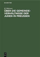 H Makower, H. Makower - Über die Gemeinde-Verhältnisse der Juden in Preußen