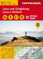 Athesia Tappeiner Verlag, Athesia Tappeiner Verlag - 3D-Wanderkarte Lana und Umgebung