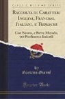 Gaetano Giarrè - Raccolta di Caratteri Inglesi, Francesi, Italiani, e Tedeschi
