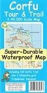 David Brawn, Ros Brawn - Corfu Tour & Trail Super-Durable Map